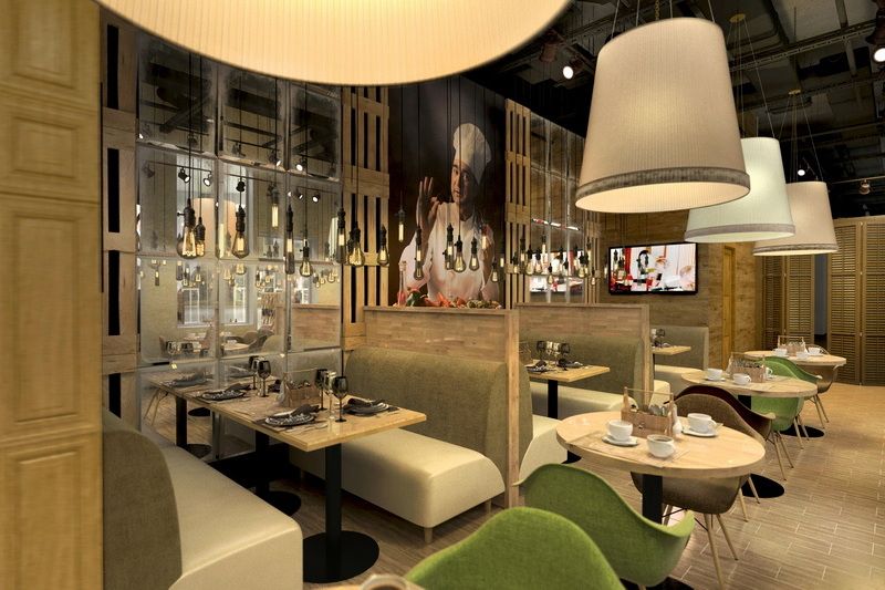 3D-визуализация интерьера ресторана «Osteria Mario» в Сколково