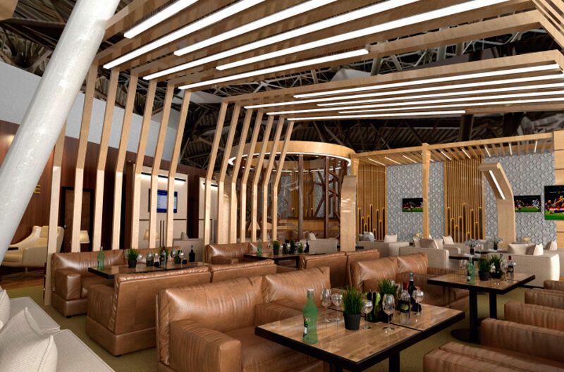 Мягкая мебель для отдыха пассажиров в lounge-зоне Top Lounge